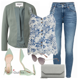 Outfit mit Blau/Weiß Große Größe Marc O'Polo "Perfekt für den Frühling"