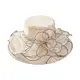 YUEMING Damen Hut Sommerhut Sonnenhüte Sonnenhut Damen Organza Fascinator Hut Kappen Bowler Hut Faltbare mit Blumen Wide Brim Ideal für Sommer Strand Kirche Party Hochzeit