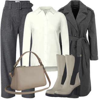 Outfit mit Beige/Grau Bluse und Tunika CECIL "Schönes Business Outfit"