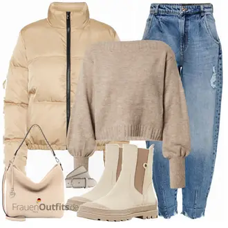 Outfit mit Grau Stiefel ESPRIT "Herbst Outfit in warmen Farben"