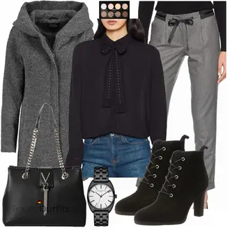 Wetlook Outfit mit Schwarz/Lila/Rot LangarmBluse/Blusenbody/Bluse Mit Kapuze/SchluppenBluse/GlitzerBluse/Bluse Mit Schleife Pepe Jeans "Tommy Hilfiger"Look: Lack, Wetlook, Techno, Französische, Schön, Coole, Moderne