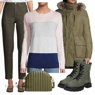 Outfit mit Schwarz/Grau Stiefel Bullboxer "Winterlicher Look"