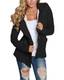 Happy Sailed Damen Langarm Strickjacke Cardigan Strickcardigan Hoodie Jacke mit Kapuze ,Schwarz,M