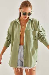 Women's Single Pocket Scalloped Shirt
