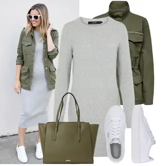 Hodanje Zima Outfit sa Siva/Svjetlosiva VERO MODA "Moderna kombinacija za slobodno vrijeme"Look: S zakovicama, Hodanje, Razonoda