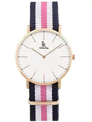 Alienwork Armbanduhr Herren Damen Rose-Gold NATO-Armband blau Ultra-flach Sportlich
