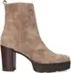 Unisa Kopsi Enkellaarsjes - Enkelboots met rits - Dames - Taupe - Maat 40