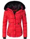 MARIKOO Damen Winter Jacke Steppjacke Lotusblüte (vegan hergestellt) Rot Gr. L