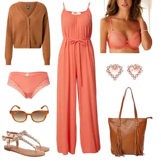 Outfit mit Rot Jumpsuit Leger by Lena Gercke "Overall Sommerlook"