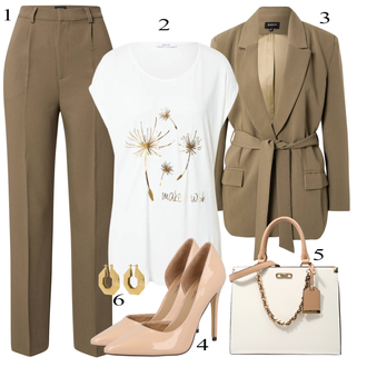 Outfit sa Bež Obuća Call it Spring "Zimski outfit"