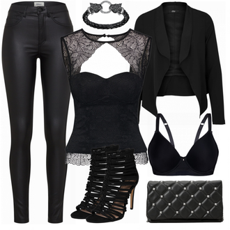 Party Outfits mit Schwarz/Weiß Hose Große Größe/Leggings Große Größe/Lederimitathose/Lederlegging/Leggings Lederoptik/Lederhose/Skinny Hose/Lack Legging Only "Tigress"