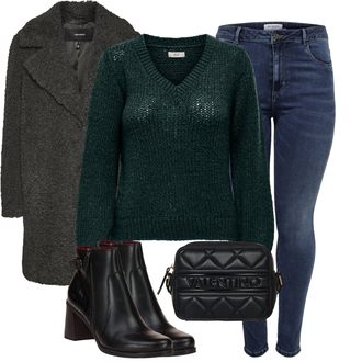 Outfit met Anti-trombose Kous/Lange Onderbroek/Overknee Kous/Vormgevende broek/Steunkous/Thermopanty/Panty Grote Maat/Winterkous/Wollen panty ONLY Carmakoma "Outfit voor de winter"