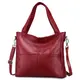 S-ZONE Damen Handtasche Henkeltasche Echtes Weiches Leder Leicht Casual Tote Bag Shopper Einkaufstasche Umhängetasche Schultertasche Geldbeutel