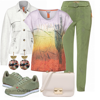 Outfit mit Grün Schuh Sneaker WODEN "Frühlingsoutfit"
