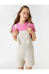Shorts Overalls Pocket Detailed Strap