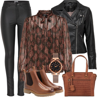 Outfit met rood Blouse Only "Stijlvolle look voor in je vrije tijd"