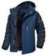 MAGCOMSEN Winterparka Herren Gefüttert Snowboardjacke Ski Jacke Softshell Winterjacke Männer Regenjacke Warme Skijacke Atmungsaktiv Windjacke mit Kapuze Denim Blau M