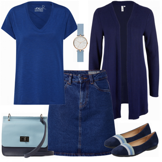 Outfit mit Blau Plateauschuh Geox "Fifty Shades Of Blue"