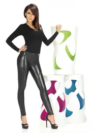 Women's leather leggings MONIQUE with eye-catching stitching
