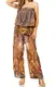 Sakkas 1063 - Venus Damen Loose Sleeveless Blumendruck Boho Lässiger Sommer mit Taschen - 539 - OS