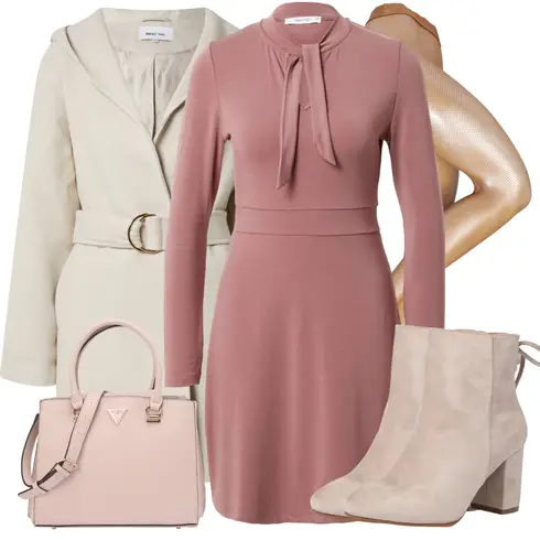 Rosa/Lila Kleid Große Größe/Strick Große/Tunika/Hoodie Kleid/Strickkleid/Langärmliges Kleid/Langärmliges Winterkleid/Pulloverkleid/Rollkragenkleid/Winter Strickkleid About You kombinieren mit Beige/Braun Klassische Stiefelette/Schnürstiefelette/Gefütterte Stiefelette/Sommerstiefelette/Winter Stiefelette About You