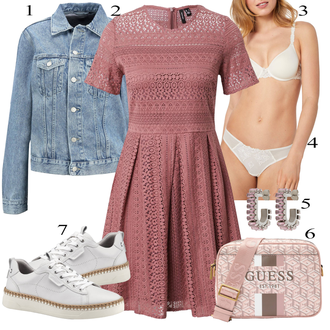tenues avec Rose/Violet/Rouge Robe Vintage/Ligne-A Robe/Robe Évasée/Robe Casual/Robe en Dentelle/Robe Rétro/Robe Patineuse/Robe Crochetée/Robe en Tricot/Robe de Confirmation VERO MODA "tenues parfaite"