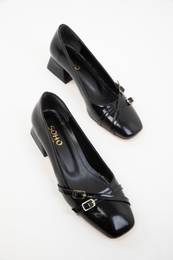 Black Patent Leather Women's Classic High Heel Shoes 19997