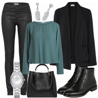 Winter Outfits mit Schwarz Jeans ESPRIT "Feather"