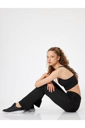 High Waist Slim Fit Flared Leggings Interlock