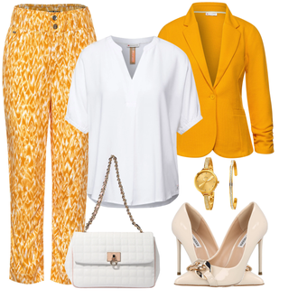 Outfit mit Rosa/Beige/Blau Schuh High Heel Steve Madden "Business Look"