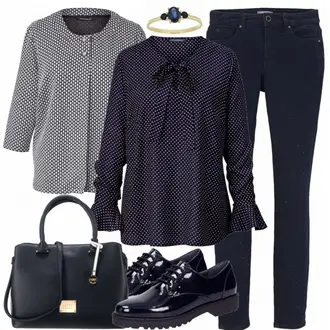 Outfit mit Schwarz Schuh Sioux "Vivian"