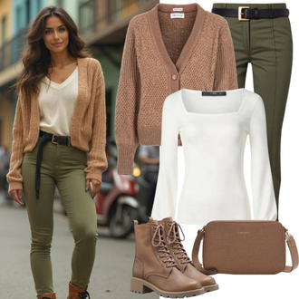 tenues avec Orange/Marron/Beige Cardigan Col Montant/Vintage Veste en Cuir/Veste en Simili Cuir/Bomber en Cuir/Veste en Cuir/Veste Wax Only & Sons "Outfit für den Frühling"