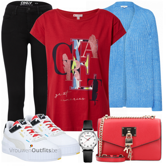 Outfit met wit Sneaker Puma "Praktische look"