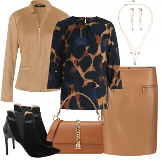 Outfit mit Braun/Beige Cord­ Blazer/Samt­blazer/Lederblazer/Kurzblazer/Baumwoll ­Blazer/Kunstleder Blazer FRANK WALDER "Schickes Business Outfit"