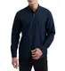 HISDERN Herren Hemd Langarm Maineblau Hemden Freizeithemd Businesshemd Baumwolle Oxford Casual Regular Fit Hemd für Männer M