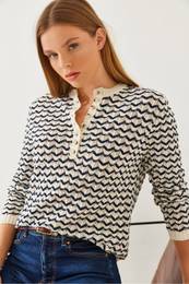 Women's Striped Plaid Knitwear Sweater