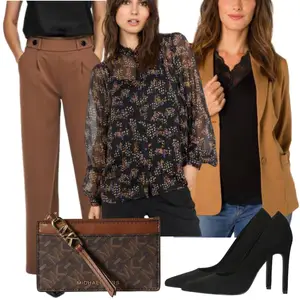 Outfit met Zwart Veganistische schoen/Hakken Pump/Pump met hoge voorkant/Pomp/Comfortabele pump sacha "Mooie herfst look"