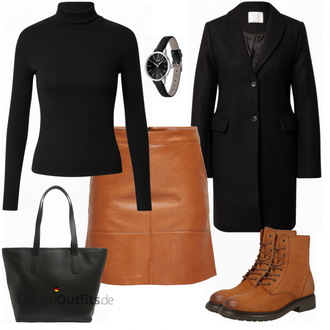 Outfit mit Braun Stiefel Apple of Eden "Leder Herbstoutfit"