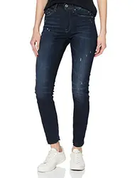 G-STAR RAW Damen Skinny Jeans 3301 High Waist Skinny Ripped Ankle Skinny, Blau (Worn In Sapphire Destroyed 8968-B195), 24W / 30L