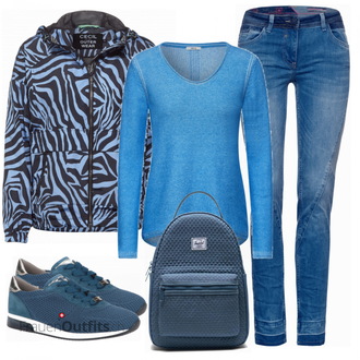 Outfit mit Türkis Sneaker Ara "Modisches Frühlingsoutfit"