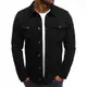 amropi Jeansjacke für Herren Jacket Denim Jeansmantel Jeans Jacken Schwarz, M