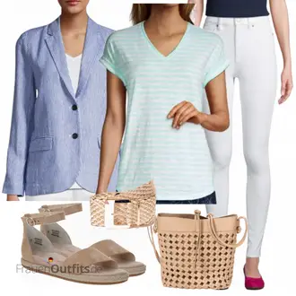 Outfit mit Beige Schultertasche HALLHUBER "Perfekt für den Sommer"