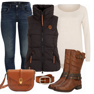 Winter Outfits met bruin Riem ESPRIT "Naketano west"