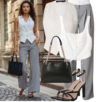 Outfit mit Creme/Weiß/Braun Crop Top/Bustier-top/Cropped Tank Top/Crop Top Spitze/Spitzenshirt/Spitzentop/Spaghetti Top bershka "Modischer Sommer Look"