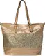 styleBREAKER edle Schultertasche Handtasche mit Pailletten Streifen und Metallic Optik, Shopper, Tasche, Damen 02012156, Farbe:Antik-Gold