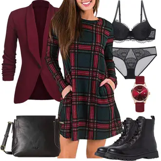 Lang Outfit mit Rot/DunkelRot/Bordeaux Strick­blazer/Lederjacke/Blazerjacke/Longblazer/Lässiger Blazer/Blusenblazer/Eleganter Blazer Unibelle "Perfekt für den Herbst"
