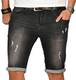 A. Salvarini Herren Designer Jeans Short Kurze Hose Slim Sommer Shorts Washed [AS-151-W32]