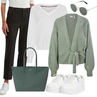 Outfit mit Weiß/Creme Plateau-Sneaker Pull&Bear "Perfekt für den Herbst"