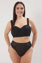 Curve Black Openwork Plus Size Underwear Set