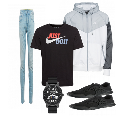 Schwarz T-Shirt Nike Sportswear kombinieren